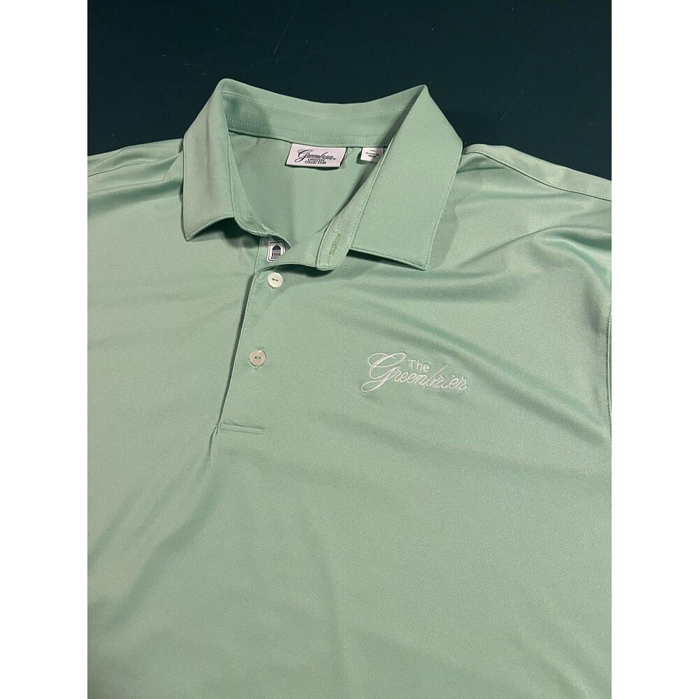 Men’s Greenbrier Resort Lifestyle Collection Golf Polo Shirt XL Green Stretch